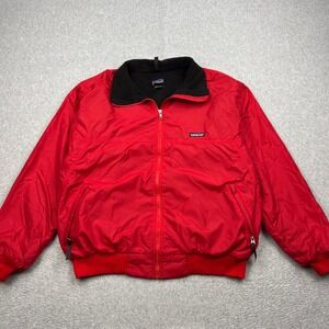 Patagonia Shelled Synchilla Jacket Mens XL Red Capilene Fleece Lined Bomber